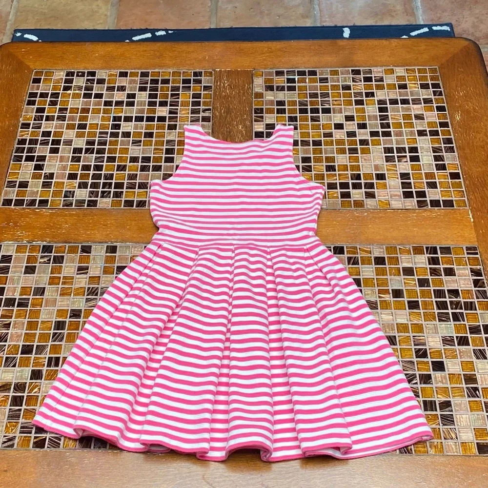 Ralph Lauren Pleated Striped Ponte Dress